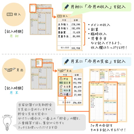 家計簿｜らくらくマンスリー（日付なし）