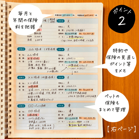 家計簿｜保険管理シート
