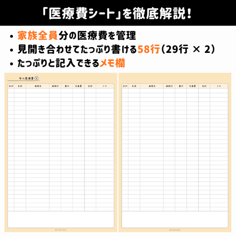家計簿｜医療費シート