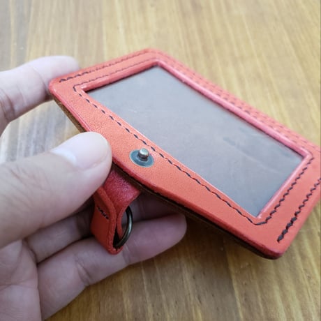 SQUIDCORE IDカードケースAタイプ(茜×キャメル)