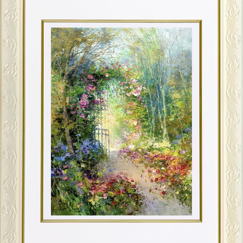 ウォンツキー『ショパンの庭へ』 リトグラフ・送料無料・新品額装・UV