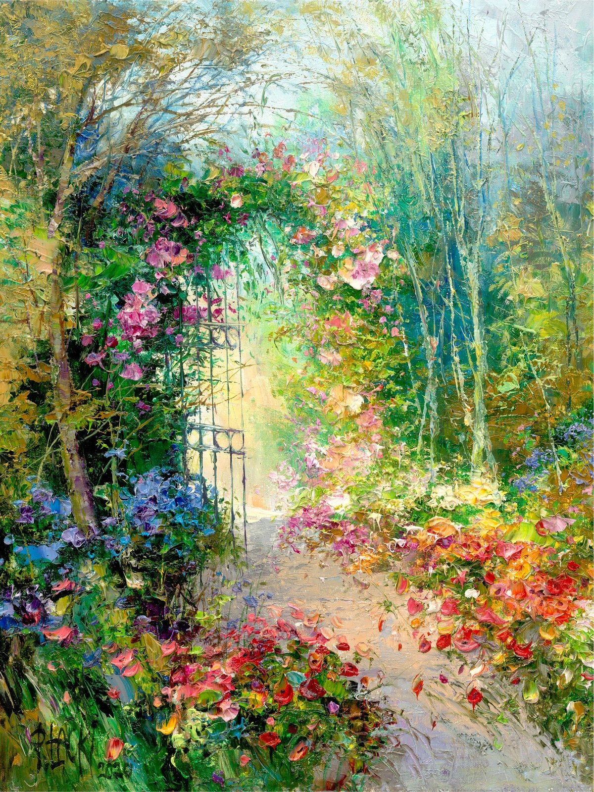 ウォンツキー『ショパンの庭へ』 リトグラフ・送料無料・新品額装・UV