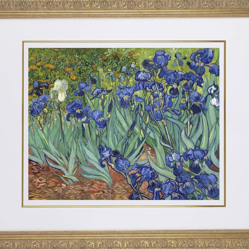 ゴッホ『アイリス（花壇）』 リトグラフ・送料無料・新品額装・UV