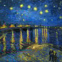 ゴッホ　星月夜（リトグラフ） ゴッホ『星月夜』 リトグラフ・送料無料・新品額装・UVカットアクリル