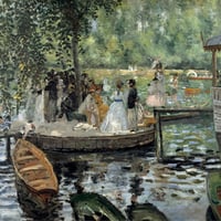 モネ『アルジャントゥイユの船着場』 リトグラフ・送料無料・新品額装