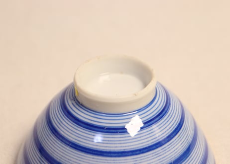 大正～昭和戦前染付輪線図蓋なし茶碗②　高台ホツ