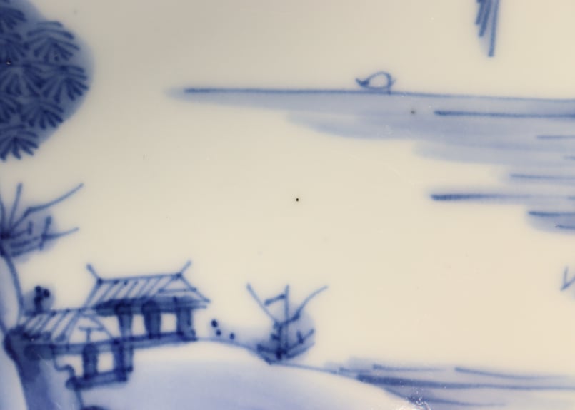 明治後期～大正染付山水図6寸八角皿 | 吉祥寺PukuPuku