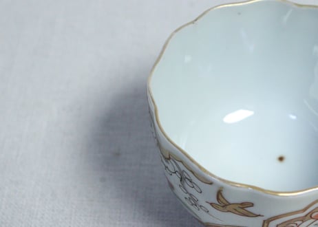 明治前期色絵宝に梅と菊図向付