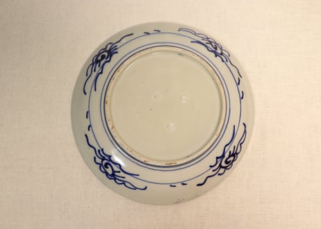 明治前期紙刷唐子図7寸皿
