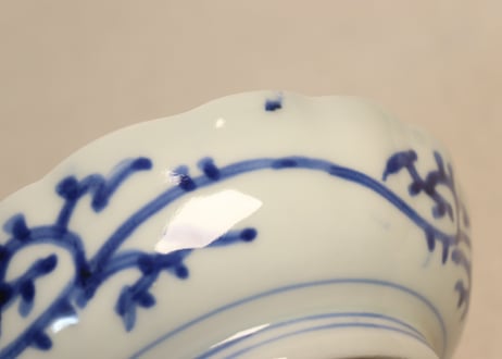 江戸幕末染付蛸唐草図なます皿①
