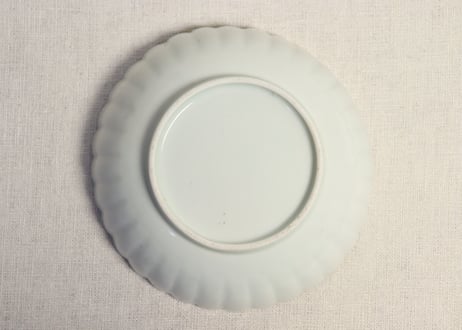 江戸中期赤絵金彩梅と龍図菊花型なます皿 5客組　1客ノミホツ