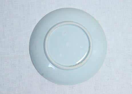 江戸幕末染付鷺と芦図7寸皿  フリモノ