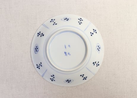 明治後期～大正染付芭蕉図通り物小皿