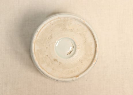 江戸後期染付三方草花図猪口② 窯傷