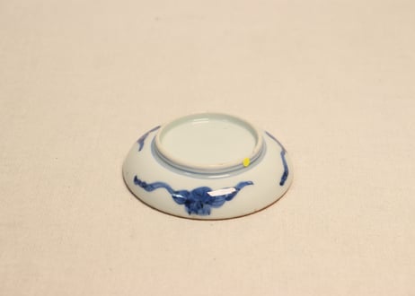 江戸幕末染付蔦花図小皿　高台ホツ