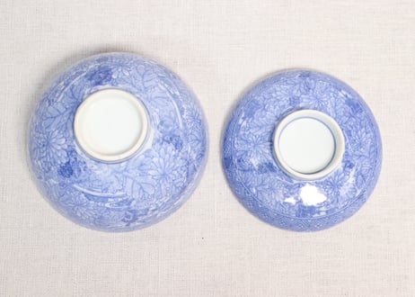 明治後期～大正銅判菊と蝶図蓋茶碗①
