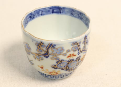 明治前期金彩四君子図通り物向付
