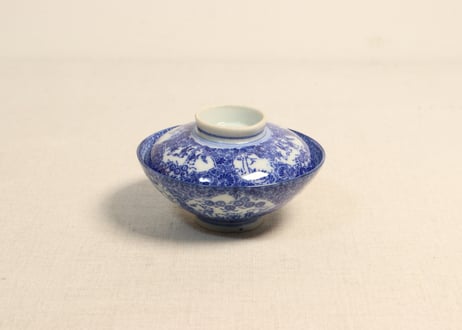 明治前期紙刷唐子と竹林図飯茶碗
