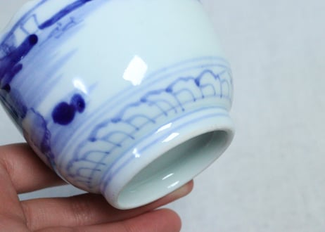 明治前期染付山水図向付