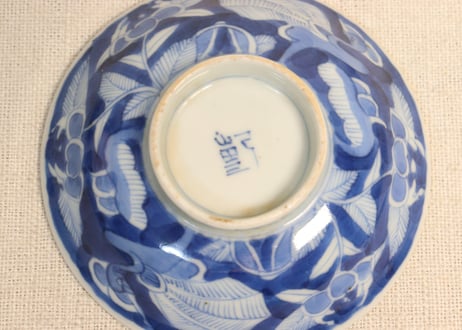 江戸幕末濃み埋め鳳凰と花図飯茶碗