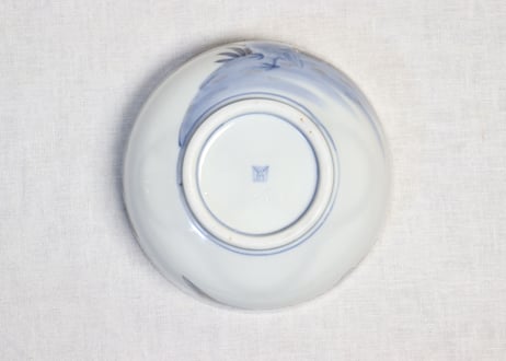 明治前期色絵芦と水鳥図三つ組鉢