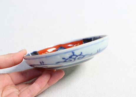 明治前期色絵竹と牡丹図小皿①