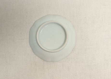 江戸幕末染付三方窓絵図小皿②ムシクイ