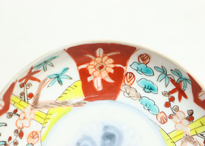 明治前期色絵三方に松竹梅図小皿②裏絵付け違い | 吉祥寺PukuPuku