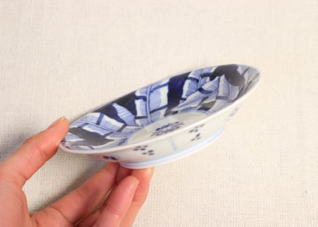 明治後期～大正染付芭蕉図通り物小皿