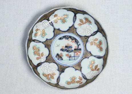 黒塗 金蒔絵 草花図変え中皿 五客 盛皿 木製品 M226 塩 