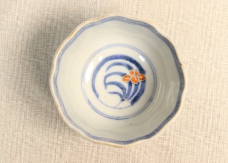明治前期色絵松鶴と鶴丸図向付 フリモノ