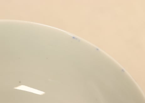 明治後期～大正源六製染付若松と唐草図通り物蒸茶碗