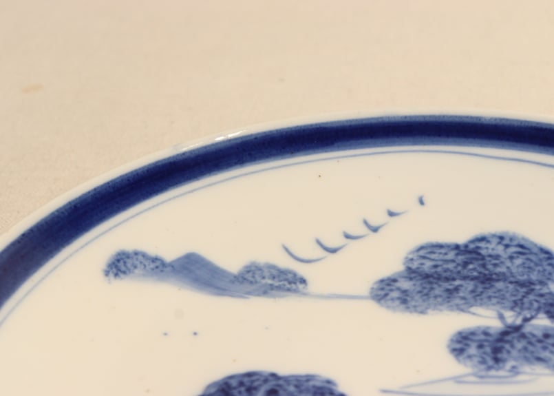 レトロ　山水画　皿 大正～昭和戦前染付山水図8寸皿 | 吉祥寺PukuPuku