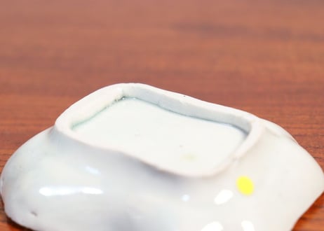 江戸中期紙刷古印判稲束柄糸巻型小皿➃ 高台ホツ