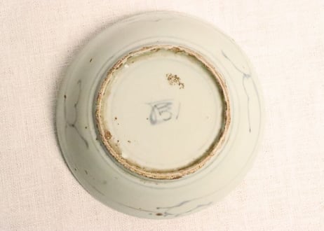江戸中期くらわんか染付竹と宝図なます皿