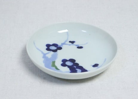 明治後期～大正染付梅図小皿