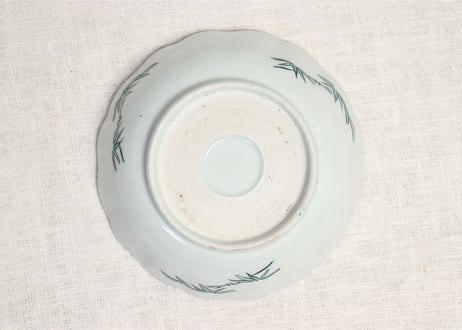 江戸幕末色絵鶴五羽図なます皿5客組