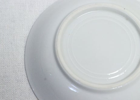 大正～昭和戦前ゴム判色絵松図小皿