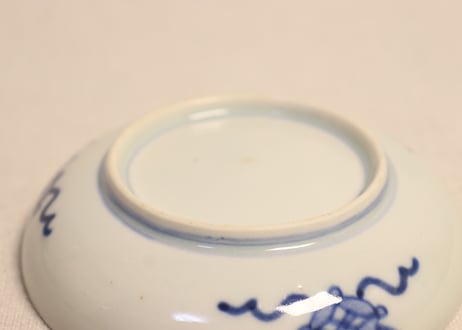 明治前期色絵竹林雀に十二支文字図小皿
