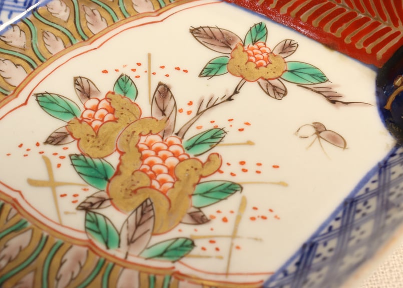明治前期色絵柘榴図菱形皿① | 吉祥寺PukuPuku