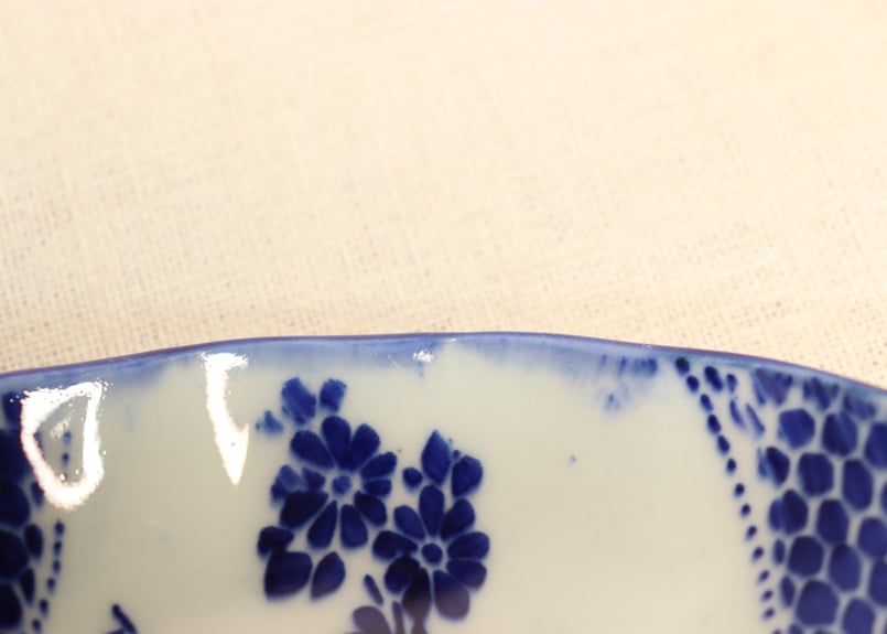 明治前期紙刷捻子に草花図なます皿 | 吉祥寺PukuPuku