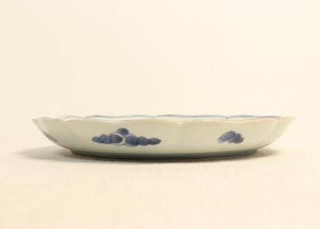 江戸中期色絵桐に蔦花図7寸皿③黒点