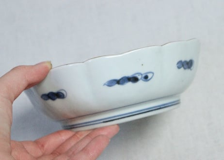 江戸中期色絵秋海棠図なます皿
