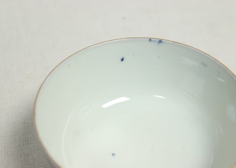 明治前期色絵市松に松竹梅図蒸茶碗②窯傷