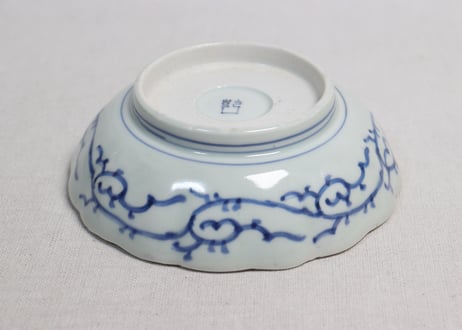 江戸幕末線描き牡丹と蝶図なます皿②ノミホツ
