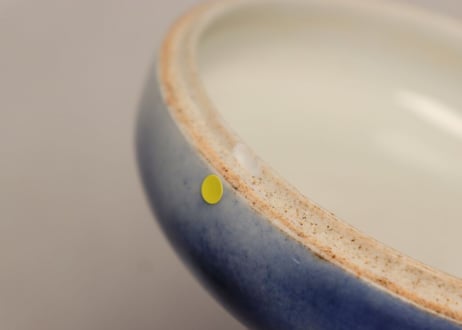 江戸幕末染付龍と波千鳥図食籠 小ホツ