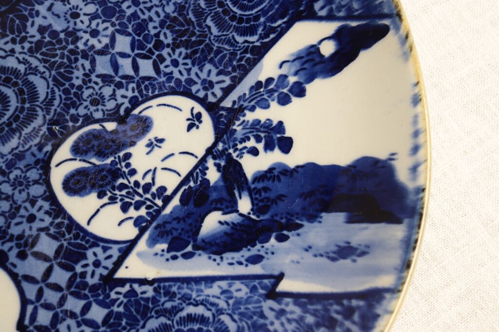 角皿 染付 5枚 山水文様 花唐草 銘 明治 大正 蔵出し 希少 角皿 染付 5枚 山水文様 花唐草 銘 明治 大正 蔵出し 希少 【公式通販】