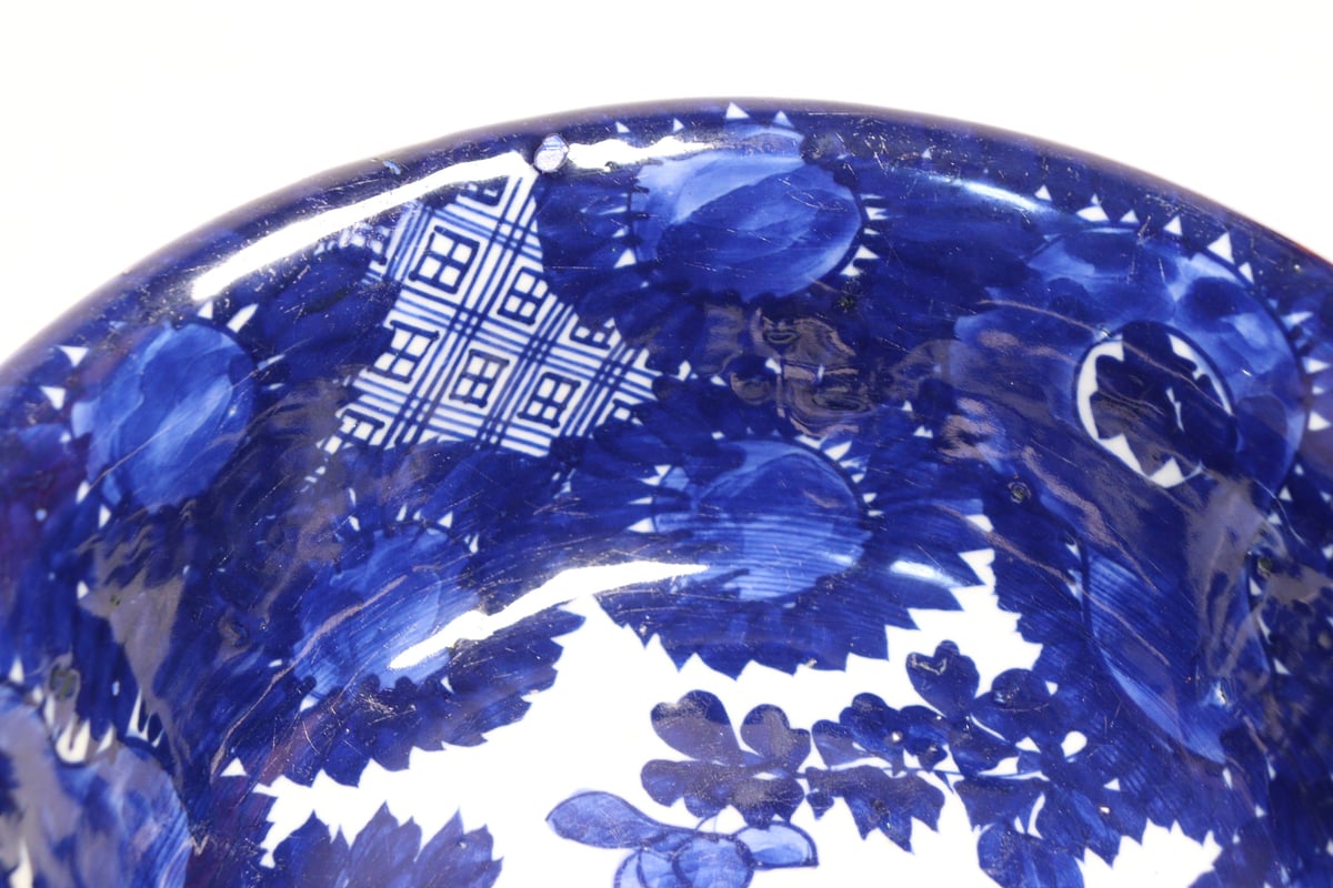 明治前期ベロ藍花図7.5寸鉢 小ホツ | 吉祥寺PukuPuku