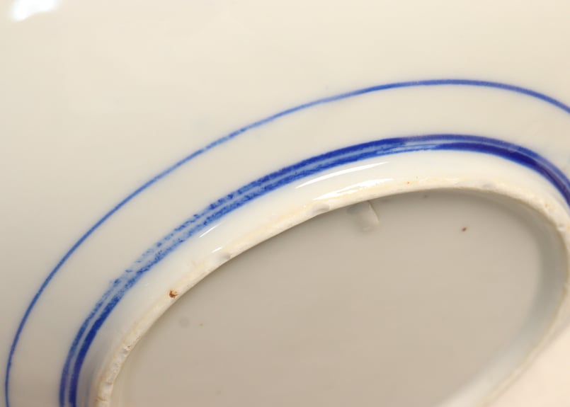 四角向付 2ケ口 染付 山水 鳥 川辺 銘 明治 大正 蔵出し初荷 四角向付 2ケ口 染付 山水 鳥 川辺 銘 明治 大正 蔵出し初荷