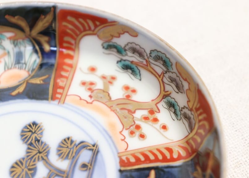 明治前期色絵松竹梅図縁立ち小皿 | 吉祥寺PukuPuku